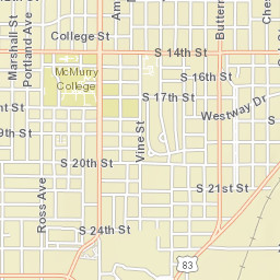 1900-1998 Over Street Abilene TX Street Map