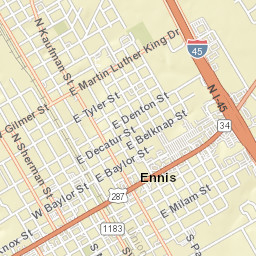 111-199 West Ennis Avenue, Ennis, TX Street Map