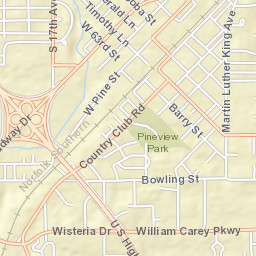 1001-1099 Timothy Ln Hattiesburg Street Map