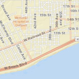 4085 West Beach Boulevard Gulfport MS Street Map