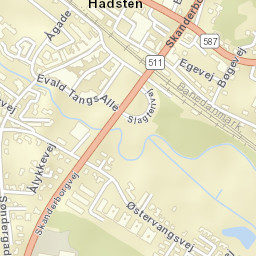 Hadsten Street Map