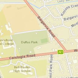 Cupar, adj Elmwood College on Carslogie Rd, Cupar, Fife KY15, Street Map