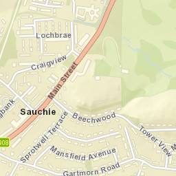 Sauchie, before Hillview Court, Sauchie, Clackmannanshire FK1 Street Map
