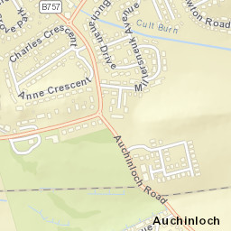 Auchinloch Road, Kirkintilloch, Glasgow, East Dunbartonshire Street Map