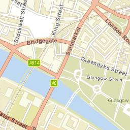 A8, Glasgow, Glasgow City G1, UK Street Map