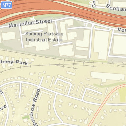 M8, Glasgow, Glasgow City G41, UK Street Map