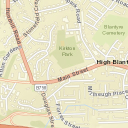 High Blantyre Street Map