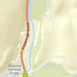 A68, Jedburgh, Scottish Borders TD8, UK Street Map