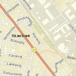 Skaerbaek Street Map