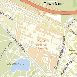 Newcastle upon Tyne, uk Street Map