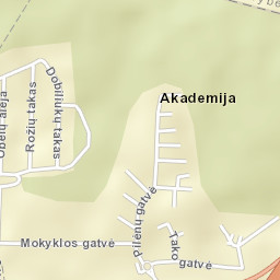 Akademija (Kaunas) Street Map