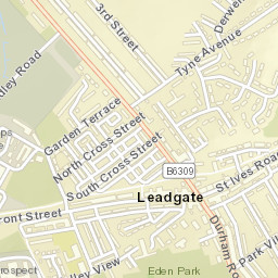 B6309, Consett, County Durham DH8, UK Street Map