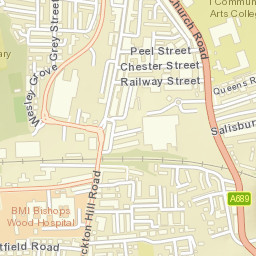 Bishop Auckland Street Map