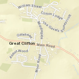 Main Road, Great Clifton, Workington Street Map