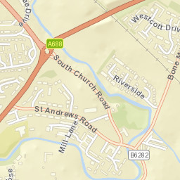 A688, Bishop Auckland, County Durham Street Map