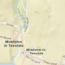 Middleton in Teesdale, Market Place (S-bound), Middleton-in-T Street Map