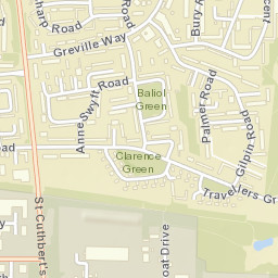 Saint Cuthbert's Way, Newton Aycliffe, County Durham Street Map