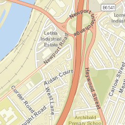 Tees Bridge Approach Road, UK Street Map