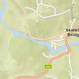 Skelwith Bridge, Lake District National Park Street Map