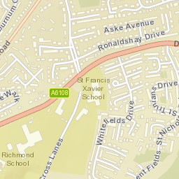 12 White Pastures, Richmond, North Yorkshire Street Map