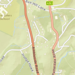 A592, Lake District National Park, Windermere Street Map