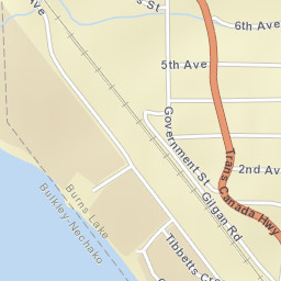 Burns Lake Street Map