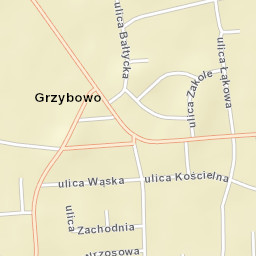 Grzybowo Street Map