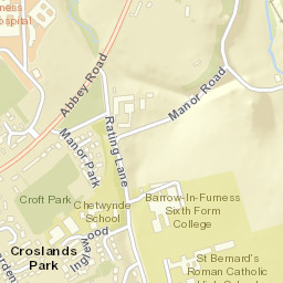 Manor Road, Barrow-in-Furness, Cumbria Street Map
