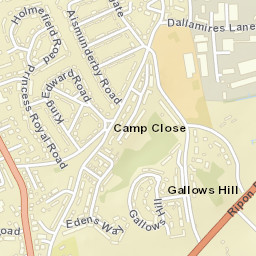 11-13 Gallows Hill, Ripon, North Yorkshire Street Map