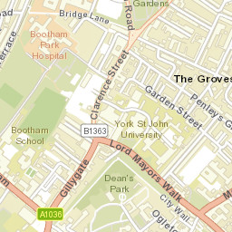 City of York, UK Street Map