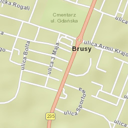 Brusy Street Map