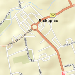 Biskupiec Street Map