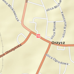Orzysz Street Map