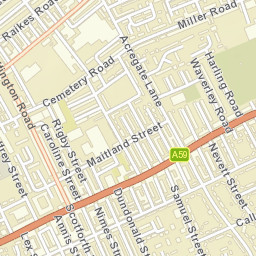 40 Waverley Road, Preston, Lancashire PR1 Street Map