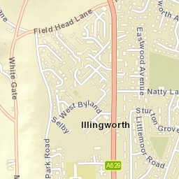 Keighley Road, Halifax, West Yorkshire HX2 Street Map