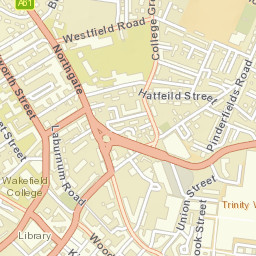 Wakefield, UK Street Map