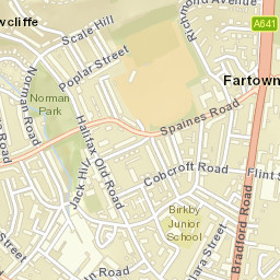 Fartown, Huddersfield, Kirklees HD1, UK Street Map