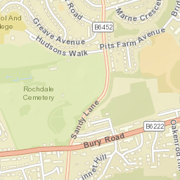 Sandy Lane, Rochdale OL11, UK Street Map