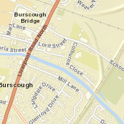 63 Mill Lane, Burscough, Ormskirk, Lancashire Street Map