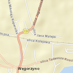 Węgorzyno Street Map