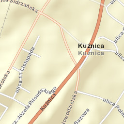 Kuźnica Street Map