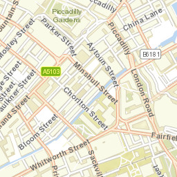 Piccadilly Station, Manchester M1, UK Street Map