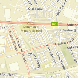 Old Lane, Manchester M11, UK Street Map