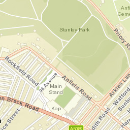 Walton Breck Road, Liverpool, Merseyside L4 Street Map