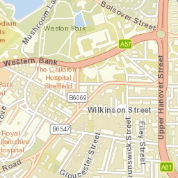 University Square, Sheffield, South Yorkshire S3, UK Street Map