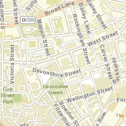 1 Backfields, Sheffield, South Yorkshire S1 Street Map