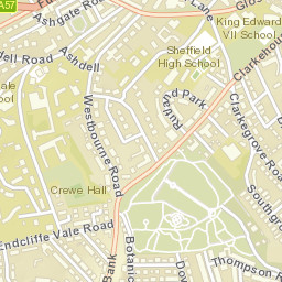 1 Southbourne Road, Sheffield, South Yorkshire Street Map