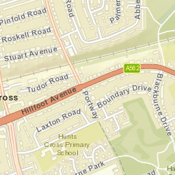 Halewood, adj Mackets Lane, Hunt's Cross, Liverpool, Merseysi Street Map
