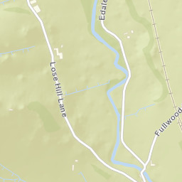 Fullwood Stile Lane, Peak District National Park Street Map