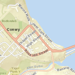 Conway Road, Conwy, UK Street Map